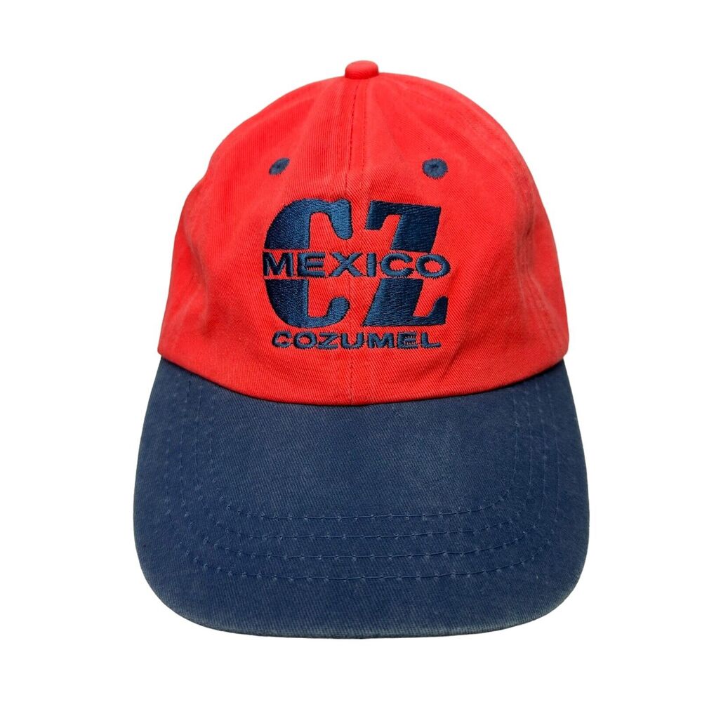 Cozumel Mexico Hat Cap Blue Red Strapback Adjustable Embroidered DKPS Gorras